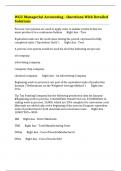 WGU Managerial Accounting - Questions With Detailed Solutions