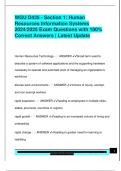 WGU D435 - Section 1&colon; Human  Resources Information Systems  2024&sol;2025 Exam Questions with 100&percnt;  Correct Answers &vert; Latest Update 
