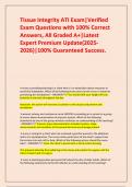 Tissue Integrity ATI Exam&vert;Verified Exam Questions with 100&percnt; Correct Answers&comma; All Graded A&plus;&vert;Latest Expert Premium Update&lpar;2025-2026&rpar;&vert;100&percnt; Guaranteed Success&period;