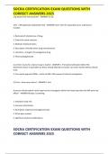 SOCRA CERTIFICATION EXAM QUESTIONS WITH  CORRECT ANSWERS 2025