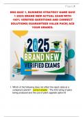 BSG QUIZ 1&comma; BUSINESS STRATEGY GAME QUIZ  1 2025&vert; BRAND NEW ACTUAL EXAM WITH  100&percnt; VERIFIED QUESTIONS AND CORRECT  SOLUTIONS&vert; GUARANTEED VALUE PACK&vert; ACE  YOUR GRADES&period; 