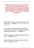 CFESA ELECTRICAL FINAL EXAM AND  PRACTICE EXAM QUESTIONS 2025  NEWEST COMPLETE EXAM QUESTIONS  WITH DETAILED VERIFIED ANSWERS  &lpar;100&percnt; CORRECT ANSWERS&rpar; &sol;ALREADY  GRADED A&plus;
