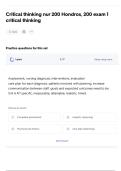 NUR 200 Critical Thinking Exam 1 Study Guide &vert; Hondros College Nursing Reasoning&comma; Clinical Judgment & Priority-Setting Review