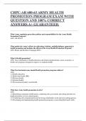 CHPC-AR 600-63 ARMY HEALTH PROMOTION PROGRAM EXAM WITH QUESTION AND 100&percnt; CORRECT ANSWERS A&plus; GUARANTEED&period;