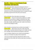 Bowlby-s theory of attachment Exam Questions And Answers&period;docx