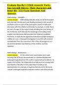 Evaluate Bowlby-s &lpar;1944&rpar; research -Forty-four juvenile thieves Their characters and home-life&period;- &lpar;12&rpar; Exam Questions And Answers&period;docx