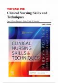 Test Bank For Clinical Nursing Skills and Techniques 10th Edition by Anne Griffin Perry&comma; Patricia A&period; Potter