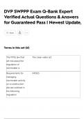 DVP SWPPP Exam Q-Bank Expert Verified Actual Questions & Answers for Guaranteed Pass &vert; Newest Update&comma;