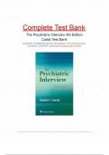 Test Bank for The Psychiatric Interview 4th Edition by Carlat &vert;All chapters complete