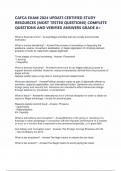 CAFCA EXAM 2024 UPDATE CERTIFIED STUDY RESOURCES &lbrack;MOST TESTED QUESTIONS&rsqb; COMPLETE QUESTIONS AND VERIFIED ANSWERS GRADE A&plus;