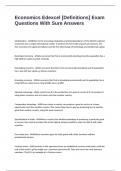 Economics Edexcel &lbrack;Definitions&rsqb; Exam Questions With Sure Answers