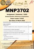 MNP3702 Assignment 1 &lpar;COMPLETE ANSWERS&rpar; Semester 1 2025 &lpar;212628&rpar; - DUE 27 March 2025