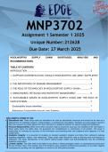 MNP3702 Assignment 1 &lpar;ANSWERS&rpar; Semester 1 2025 - DISTINCTION GUARANTEED