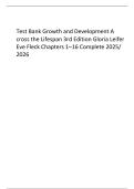 Test Bank For Growth and Development Across the Lifespan 3rd Edition By Gloria Leifer&comma; Eve Fleck