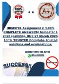 HRM3701 Assignment 2 (100% COMPLETE ANSWERS) Semester 1 2025 (340554)- DUE 27 March 2025
