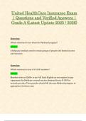United HealthCare Insurance Exam &vert; Questions and Verified Answers &vert; Grade A &lpar;Latest Update 2025 &sol; 2026&rpar;