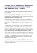 ABQAURP&colon; QUALITY IMPROVEMENT&comma; MANAGEMENT AND ASSURANCE 2024 MOST RECENT UPDATE QUESTIONS AND CORRECT ANSWERS