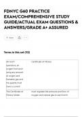 FDNYC G60 PRACTICE EXAM&sol;COMPREHENSIVE STUDY GUIDE&sol;ACTUAL EXAM QUESTIONS & ANSWERS&sol;GRADE A&plus; ASSURED