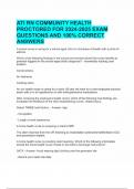 ATI RN COMMUNITY HEALTH PROCTORED FOR 2024-2025 EXAM QUESTIONS AND 100&percnt; CORRECT ANSWERS