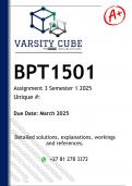 BPT1501 Assignment 3 &lpar;DETAILED ANSWERS&rpar; Semester 1 2025 - DISTINCTION GUARANTEED