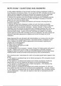 BCPS EXAM 1 QUESTIONS AND ANSWERS