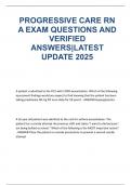PROGRESSIVE CARE RN A EXAM QUESTIONS AND VERIFIED ANSWERS&vert;LATEST UPDATE 2025