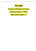 Test Bank for Financial and Managerial Accounting&colon; Managerial Chapters&comma; 7th Edition &ndash; Miller-Nobles &vert; Chapters 1-11