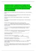 LANDSCAPE &sol; HORTICULTURE CH&period; 1 LANDSCAPE DESIGN&comma;CONSTRUCTION & MAINTENANCE EXAM QUESTIONS AND ANSWERS