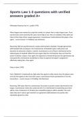 Sports Law 1-3 questions with verified answers graded A&plus;