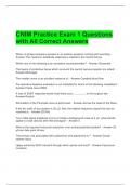 CNIM Practice Exam 1 Questions with All Correct Answers 