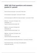 SPMT 481 Final questions and answers graded A&plus; passed