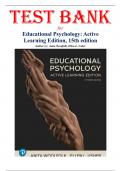 Test Bank for Educational Psychology&colon; Active Learning Edition&comma; 15th edition by  Woolfolk&comma; Usher 