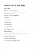Calculus Exam &num;2 Study Guide question and answers graded A&plus; 2025&sol;2026