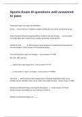 Sports Exam III questions well answered to pass