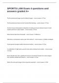 SPORTS LAW Exam 4 questions and answers graded A&plus;