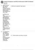 Certified Compliance and Ethics Professional &lpar;CCEP&rpar; Certification Study Resources  Question and answers rated A&plus; Re