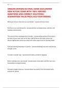 OREGON DRIVERS ED FINAL EXAM 2025&vert; BRAND NEW ACTUAL EXAM WITH 100&percnt; VERIFIED QUESTIONS AND CORRECT SOLUTIONS&vert; GUARANTEED VALUE PACK&vert; ACE YOUR GRADES&period;