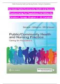 TEST BANK For Public &sol; Community Health and Nursing Practice&colon; Caring for Populations&comma; 3rd Edition&comma; Christine L&period; Savage&comma; Verified Chapters 1 - 22&comma; Complete Newest Version