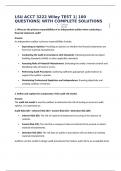 LSU ACCT 3222 Wiley TEST 1&vert; 100 QUESTIONS&vert; WITH COMPLETE SOLUTIONS