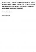 NU 311 exam 4 ENTERAL FEEDING ACTUAL EXAM NEWEST 2024 & 2025 COMPLETE 45 QUESTIONS AND CORRECT DETAILED ANSWERS &lpar;VERIFIED ANSWERS&rpar; &vert;ALREADY GRADED