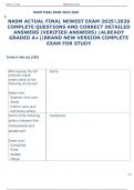 NASM ACTUAL FINAL NEWEST EXAM 20252026  COMPLETE QUESTIONS AND CORRECT DETAILED  ANSWERS &lpar;VERIFIED ANSWERS&rpar; &vert;ALREADY  GRADED A&plus;&vert;&vert;BRAND NEW VERSION COMPLETE  EXAM FOR STUDY