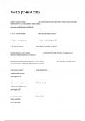 Test 1 &lpar;CHEM 231&rpar; Actual Certification Exam Questions And Verified Answers&period;