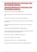 Industrial Maintenance Technician Test 83 complete solutions&period;