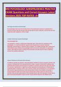 MO PSYCHOLOGY JURISPRUDENCE PRACTICE EXAM Questions and Correct Answers Latest Versions 2025 TOP RATED A&plus;