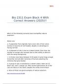 Bio 2311 Exam Block 4 With Correct Answers &lpar;2025&rpar;&excl;&excl;