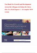 Test Bank For Growth and Development Across the Lifespan 3rd Edition By Gloria leifer&semi; Eve FleckChapters 1 - 16 Complete NEW version&period;pdf