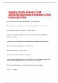 Aquatic Facility Operator Test 2025&sol;2026 Questions & Answers &vert; 100&percnt; Correct &vert;Verified