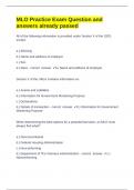 MLO Practice Exam Question and answers already passed 