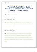 Firearms Instructor Study Guide  Questions and Correct Answers&sol; Latest  Update &sol; Already Graded