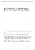 NSC DEFENSIVE DRIVING COURSE EXAM WITH COMPLETE SOLUTIONS